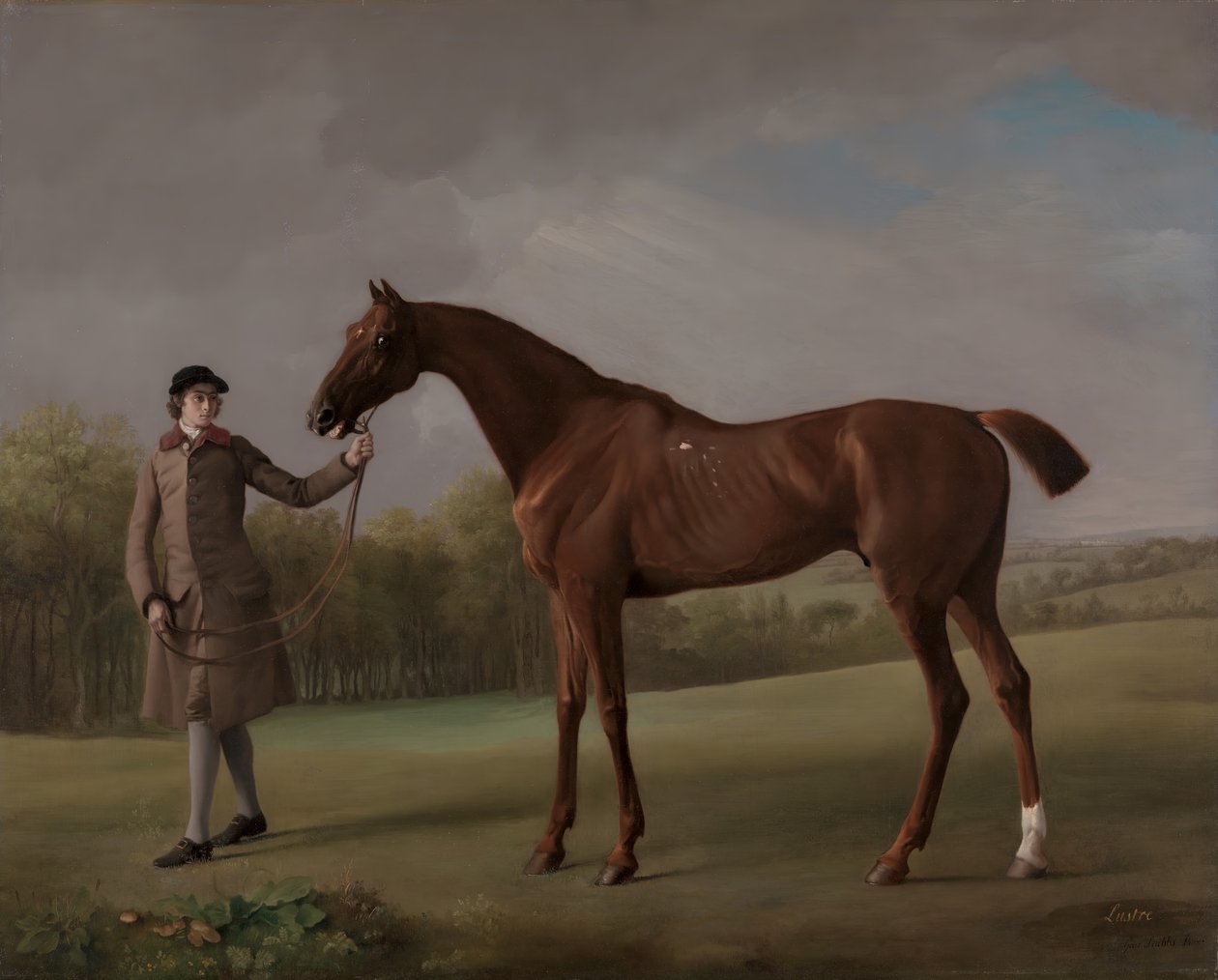 Lustre, gehalten von einem Stallburschen, ca. 1762 von George Stubbs
