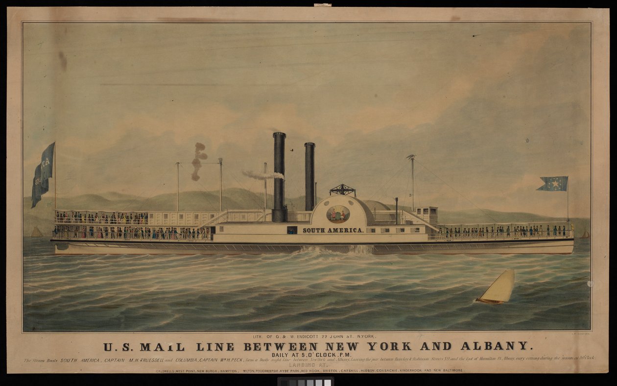 US Mail Line zwischen New York und Albany täglich um 17 Uhr von George T. (after) Sanford