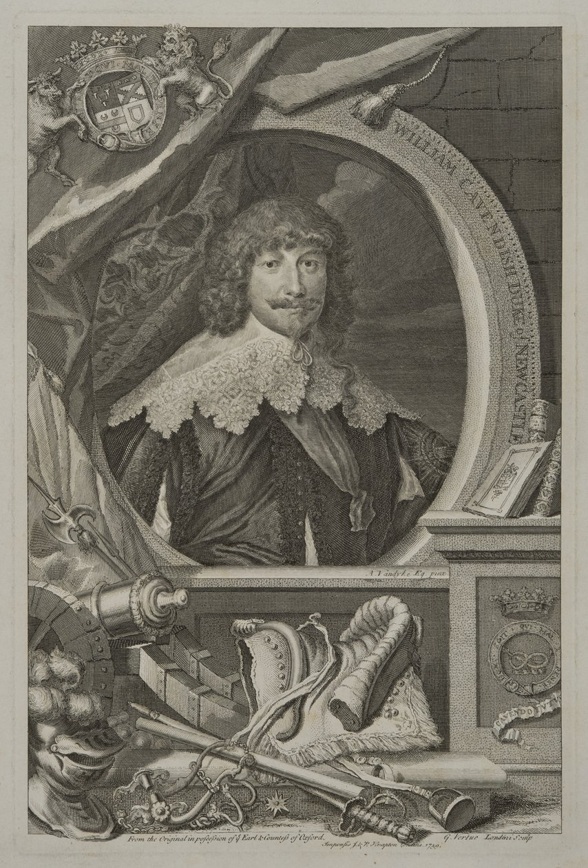 Porträt von William Cavendish, 1. Herzog von Newcastle, 1739 von George Vertue
