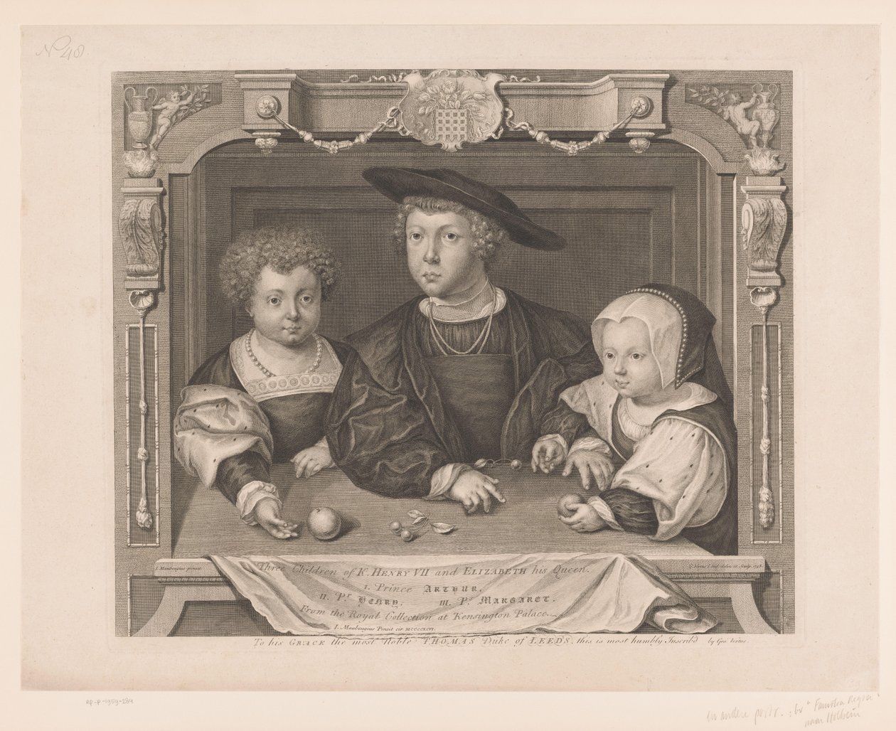 Porträt von Dorothea, Johan und Christina von Dänemark von George Vertue