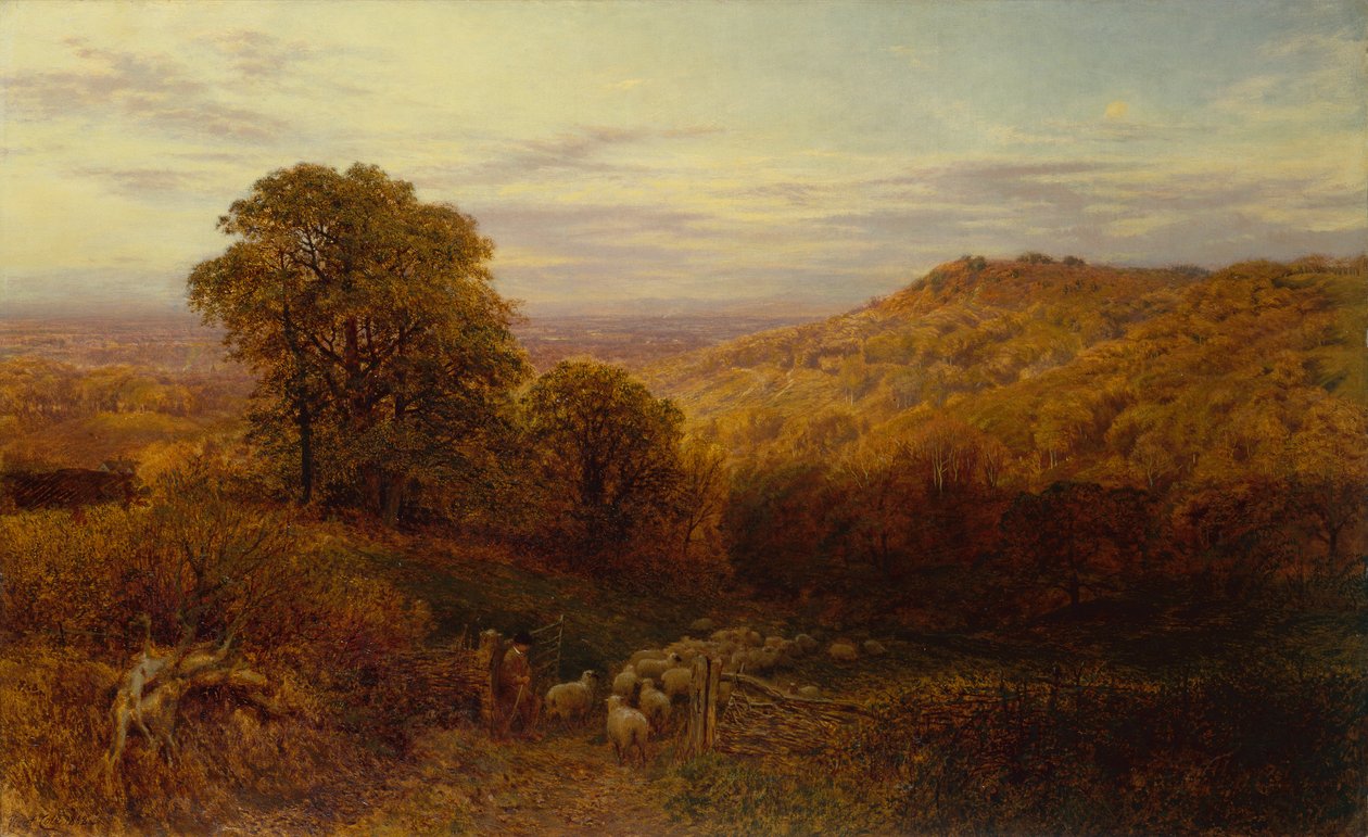 Sonnenlicht, das auf den Herbstwäldern verweilt von George Vicat Cole