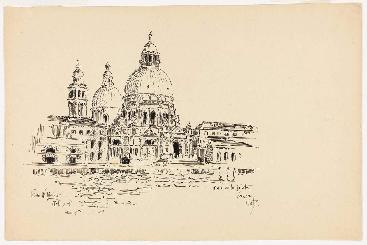 Santa Maria della Salute, Venedig, Italien, Reiseskizze von George Washington Maher
