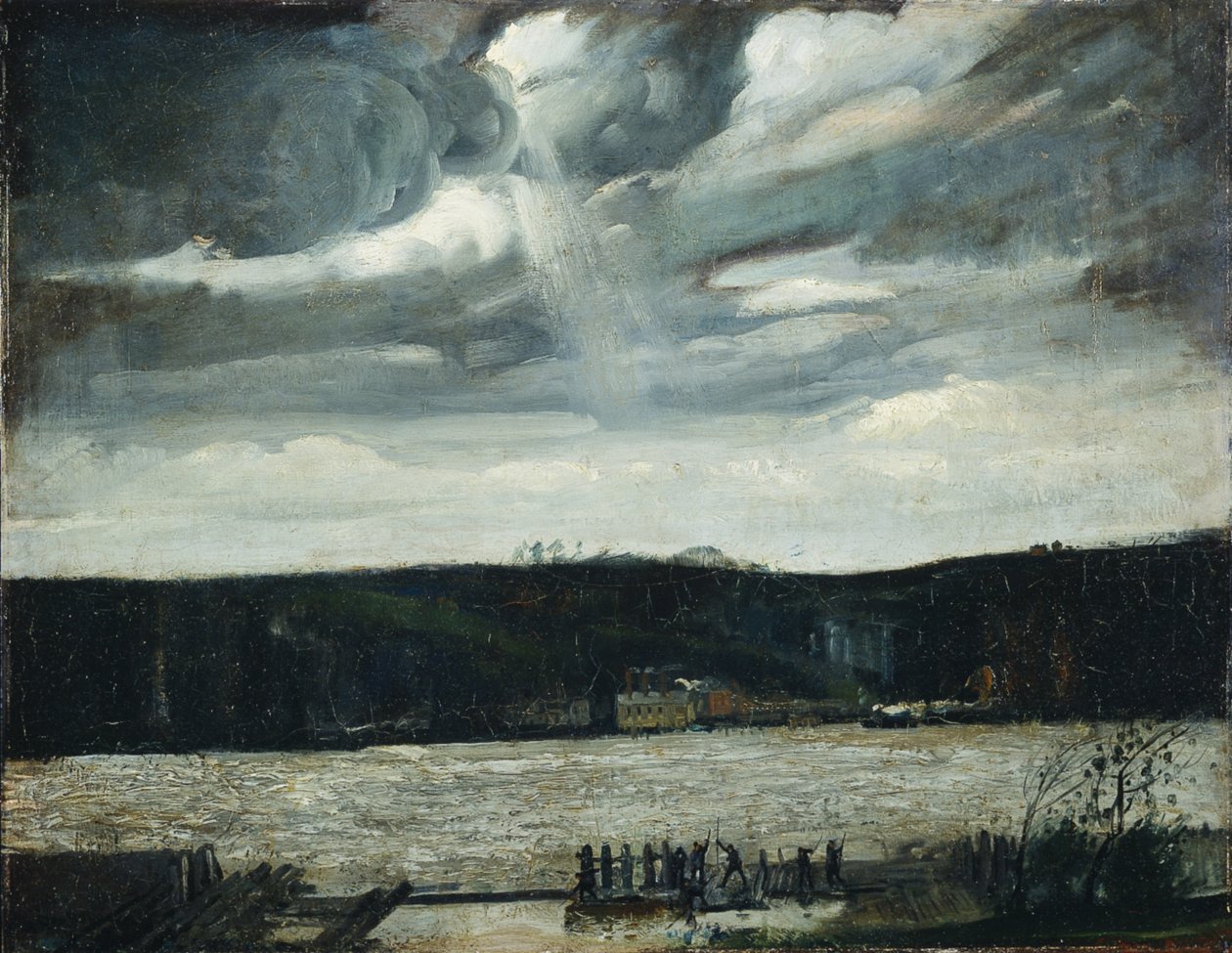 Ein bewölkter Tag (Hudson River: Aufziehende Bö) von George Wesley Bellows