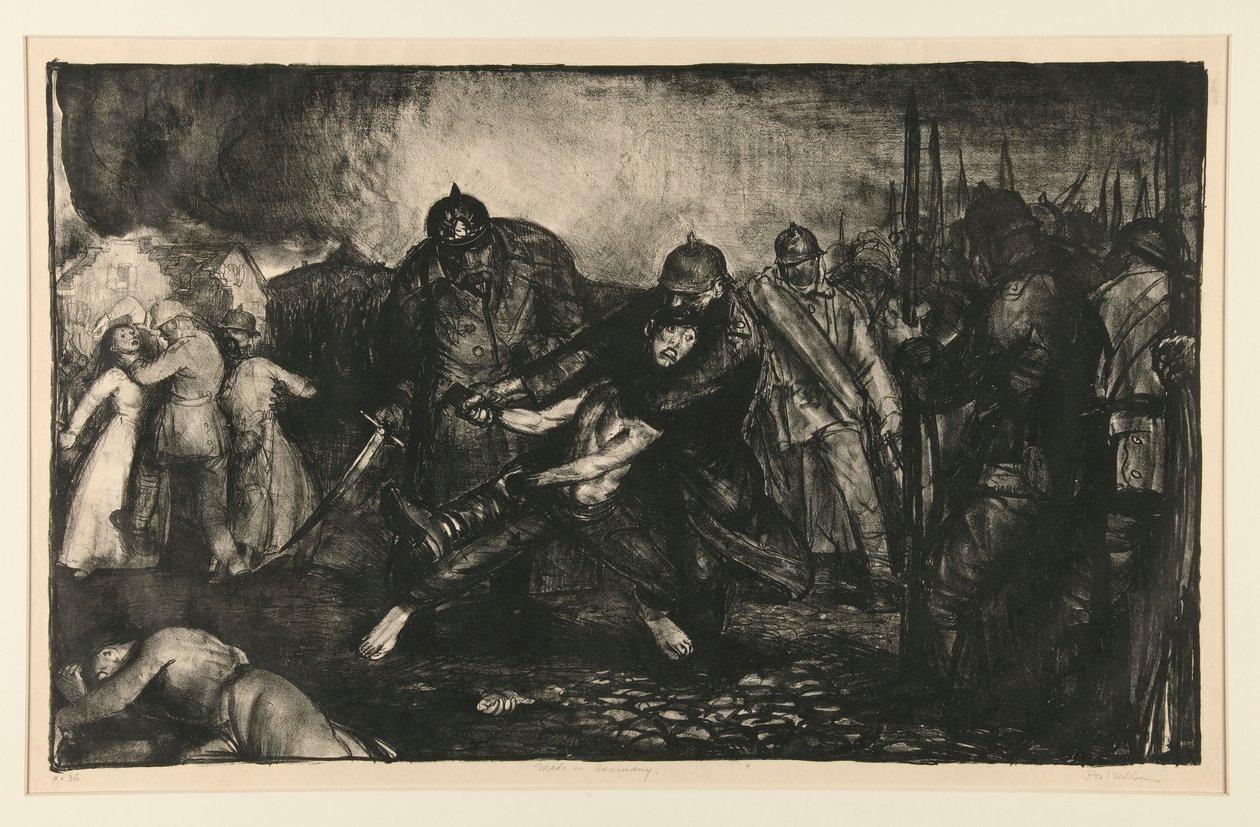Der Feind kommt, oder Die Deutschen kommen, aus der Kriegserie von George Wesley Bellows