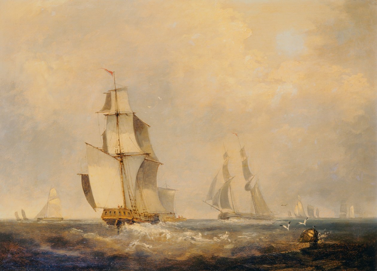 Belebte Schifffahrtswege im Kanal von George the Elder Chambers