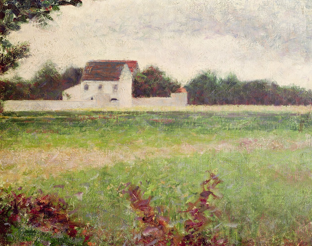 Landschaft in der Île-de-France, 1881-82 von Georges Seurat