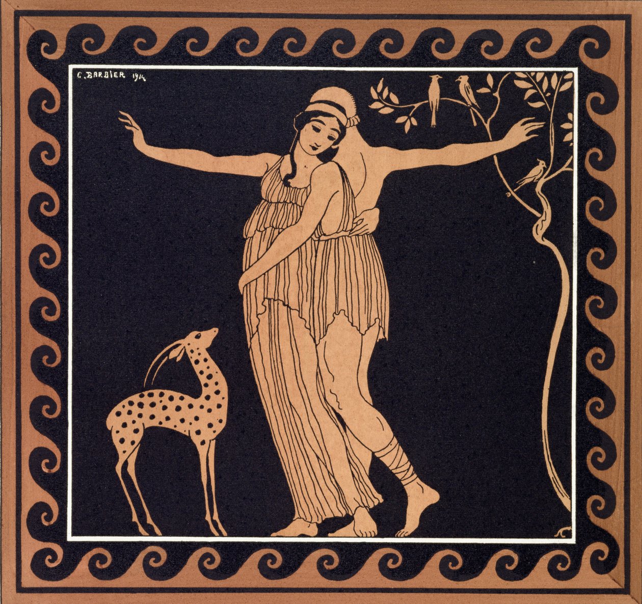 Ballettszene mit Tamara Karsavina (1885-1978) 1914 von Georges Barbier