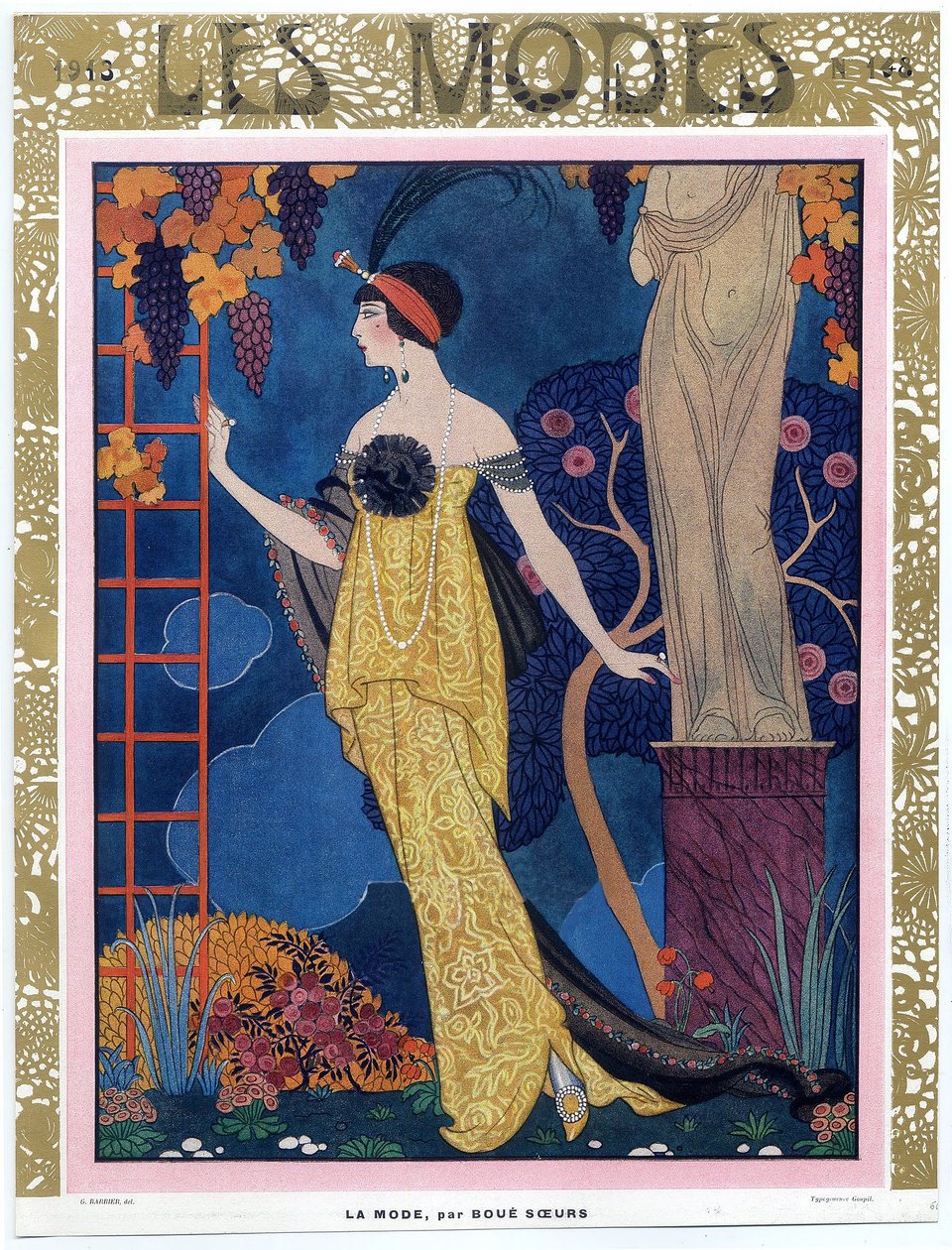 Titelseite von Les Modes; 1913; veröffentlicht 1913 von Georges Barbier