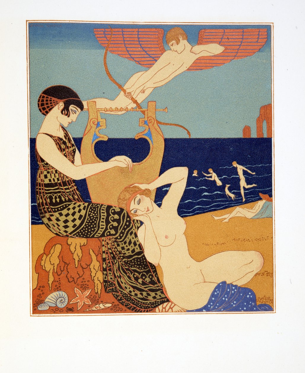 Der symbolische Ring, Illustration aus Les Chansons de Bilitis, von Pierre Louys, veröffentlicht 1922 von Georges Barbier
