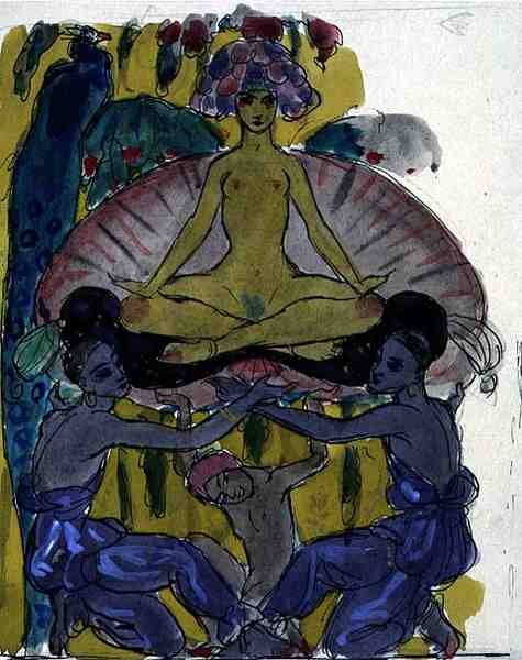 Studie für Die Geburt der Venus (Detail) von Georges Barbier