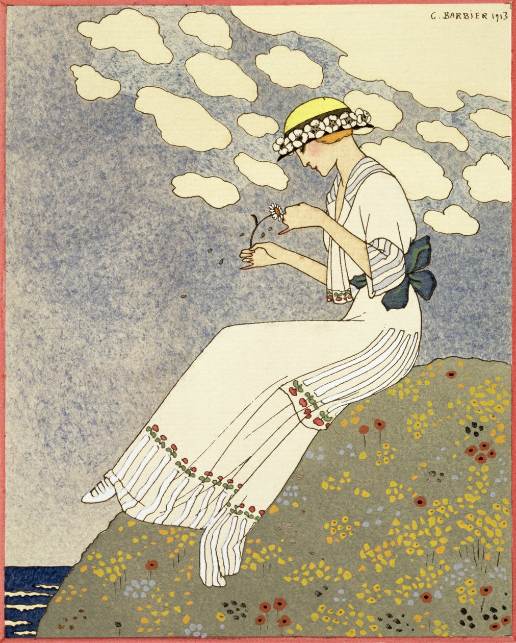 Un Peu..., Entwurf für ein Landkleid von Paquin von Georges Barbier