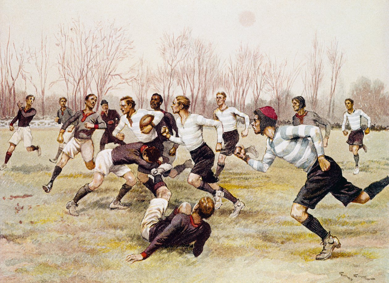 Fußball (Rugby), Meisterschaftsspiel im Parc de Saint Cloud, Sportkalender, Februar von Georges Bertin Scott