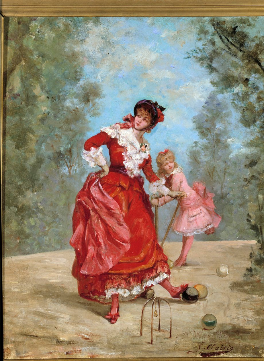 Krocketspiel. Gemälde von Georges Jules Victor Clairin (1843-1919) von Georges Clairin