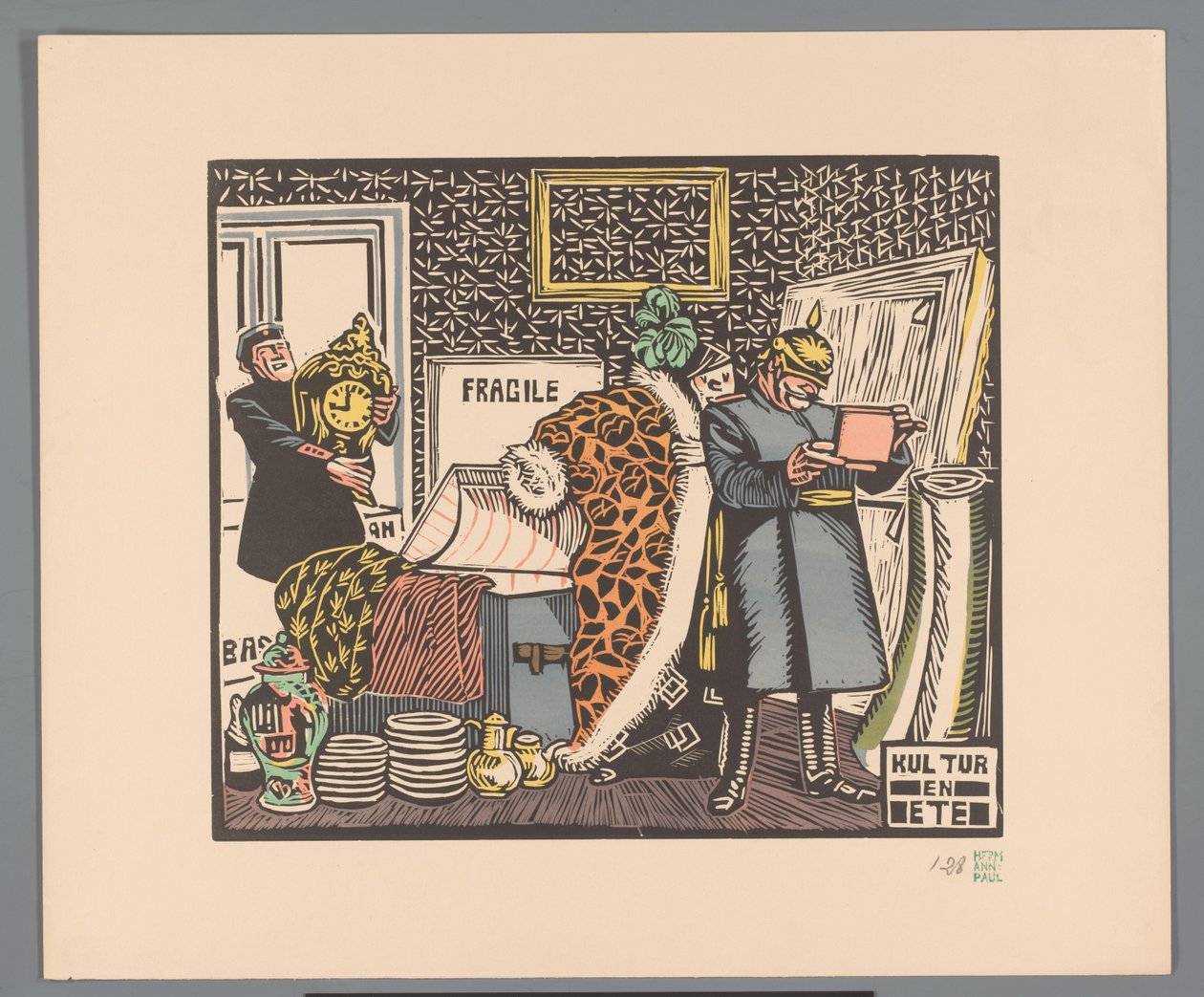 Soldaten plündern ein Haus von Georges Hermann Rene Paul