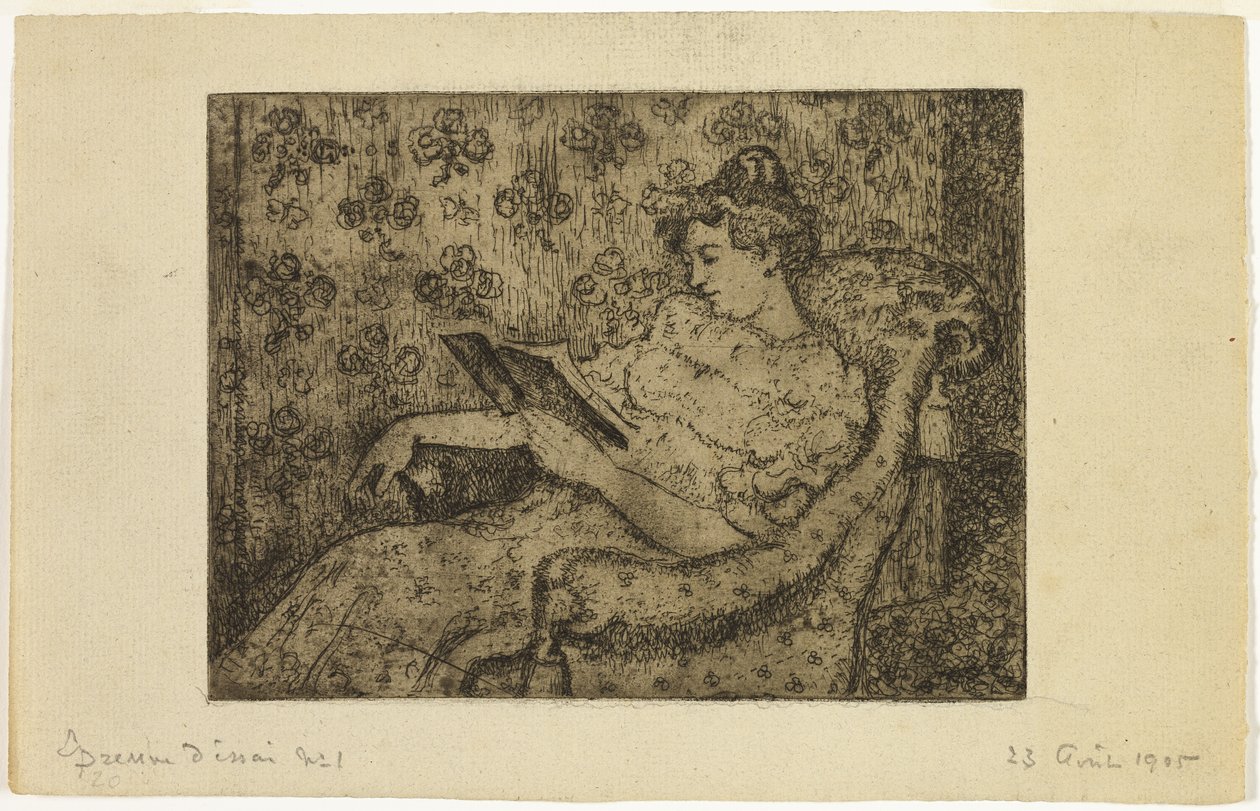 Sitzende Frau beim Lesen von Georges Lemmen