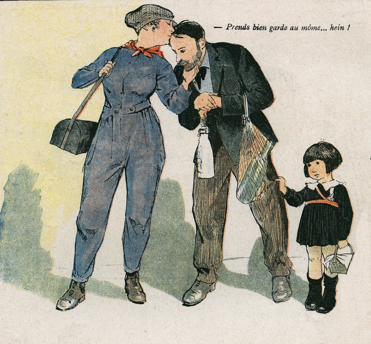 Kümmere dich um das Kind... oder? Illustration von Georges Paul LEONNEC (1881-1940) in „La Baionnette“ vom 15. November. von Georges Leonnec