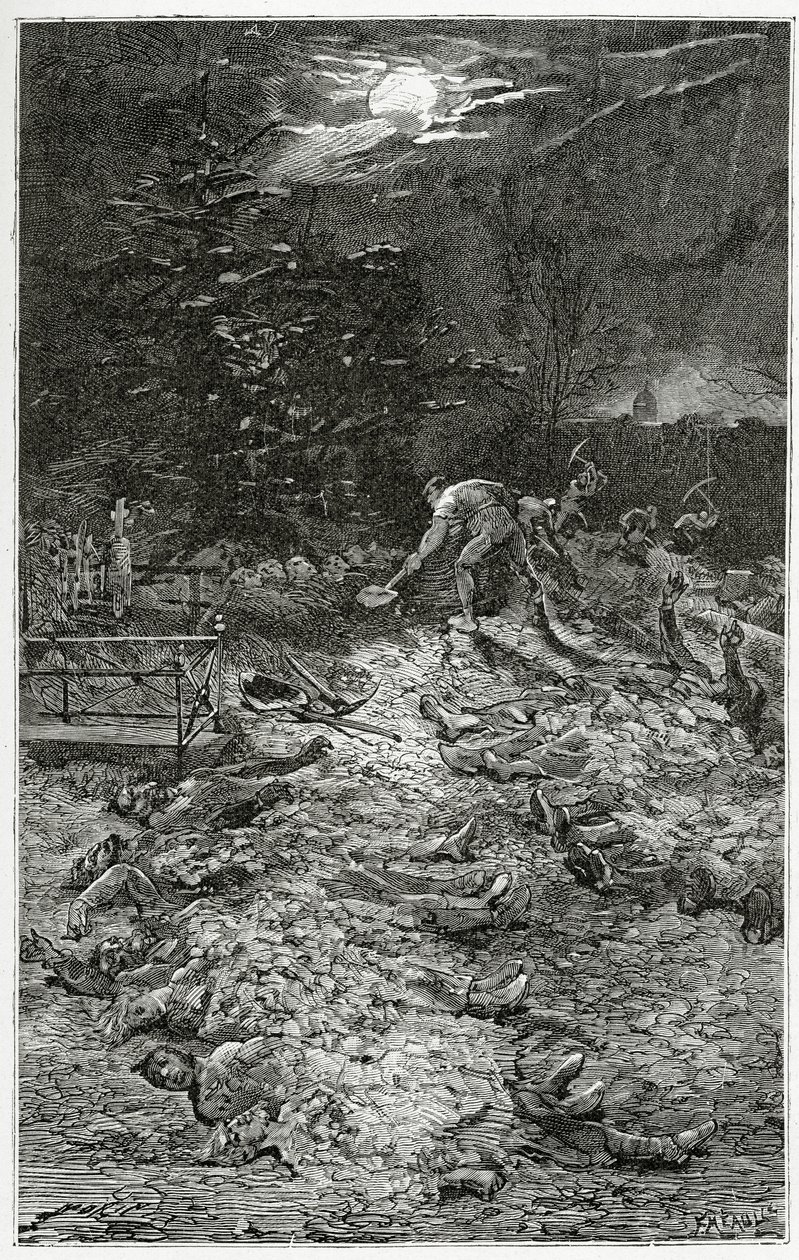 Friedhof Montmartre - Illustration aus Napoléon le Petit, 19. Jahrhundert von Georges Marie Rochegrosse