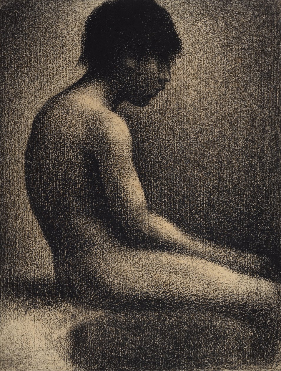 Sitzender Akt. Studie für Une Baignade von Georges Pierre Seurat