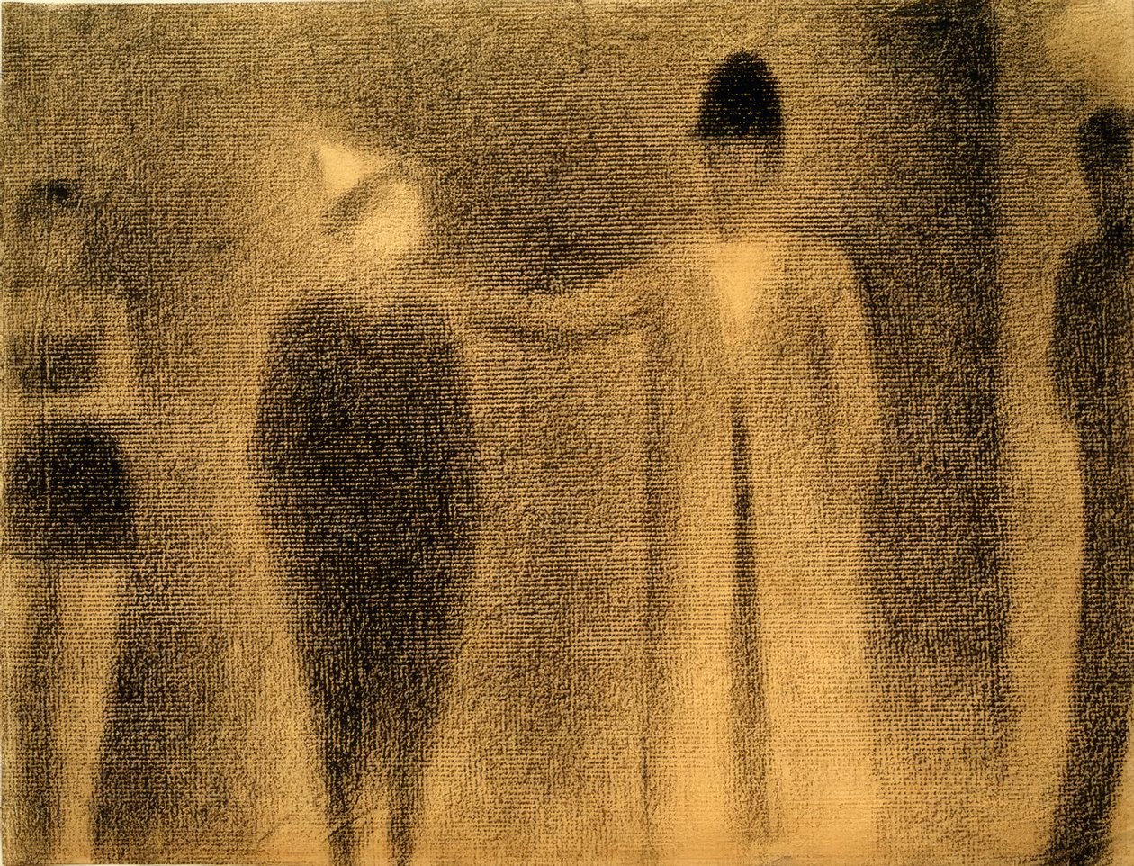 Clown und drei Figuren (Studie) von Georges Seurat