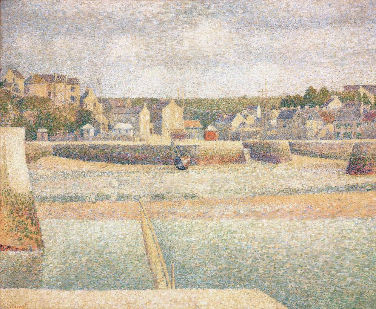 Der äußere Hafen von Porten-Bessin bei Ebbe von Georges Seurat