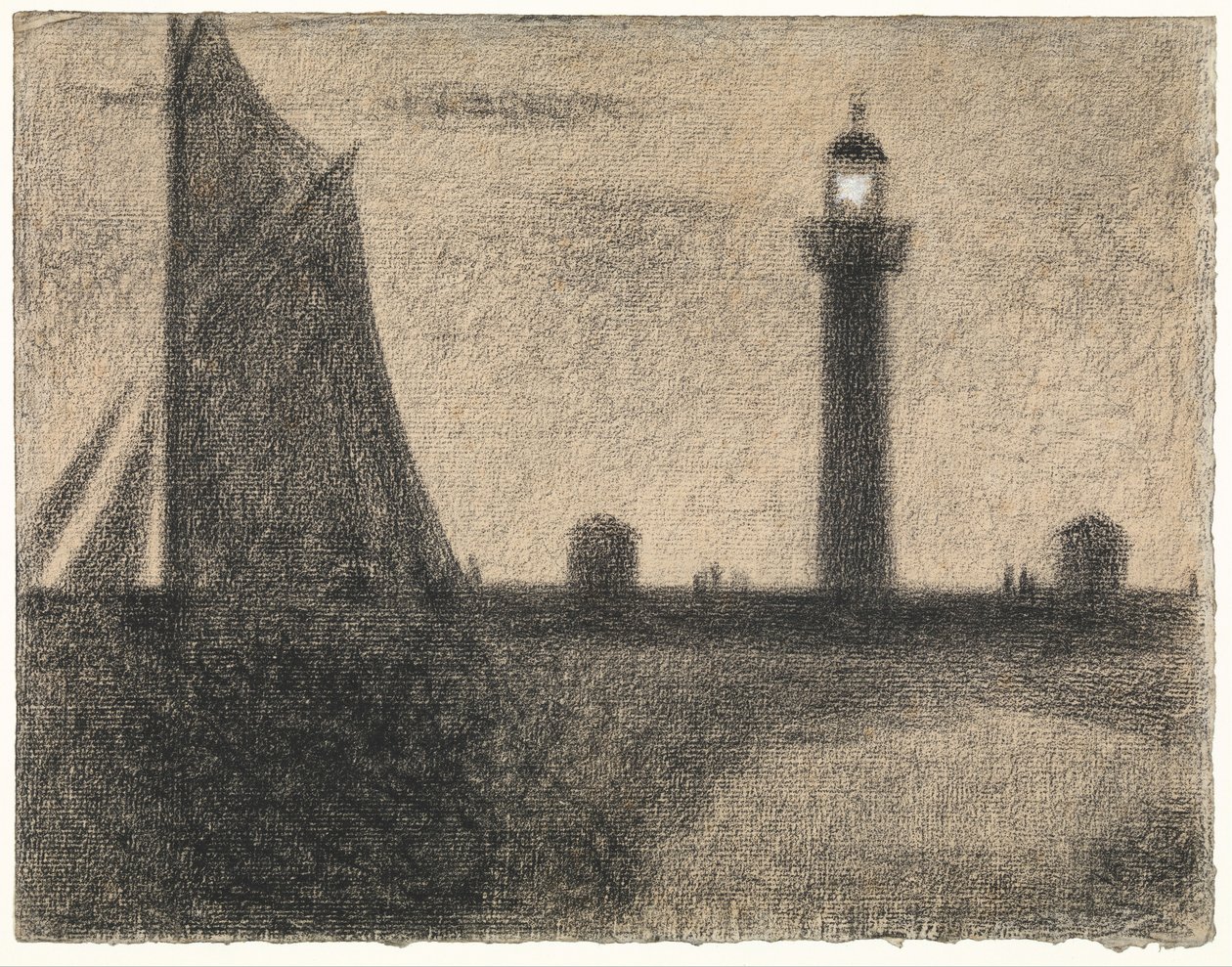 Der Leuchtturm von Honfleur von Georges Seurat