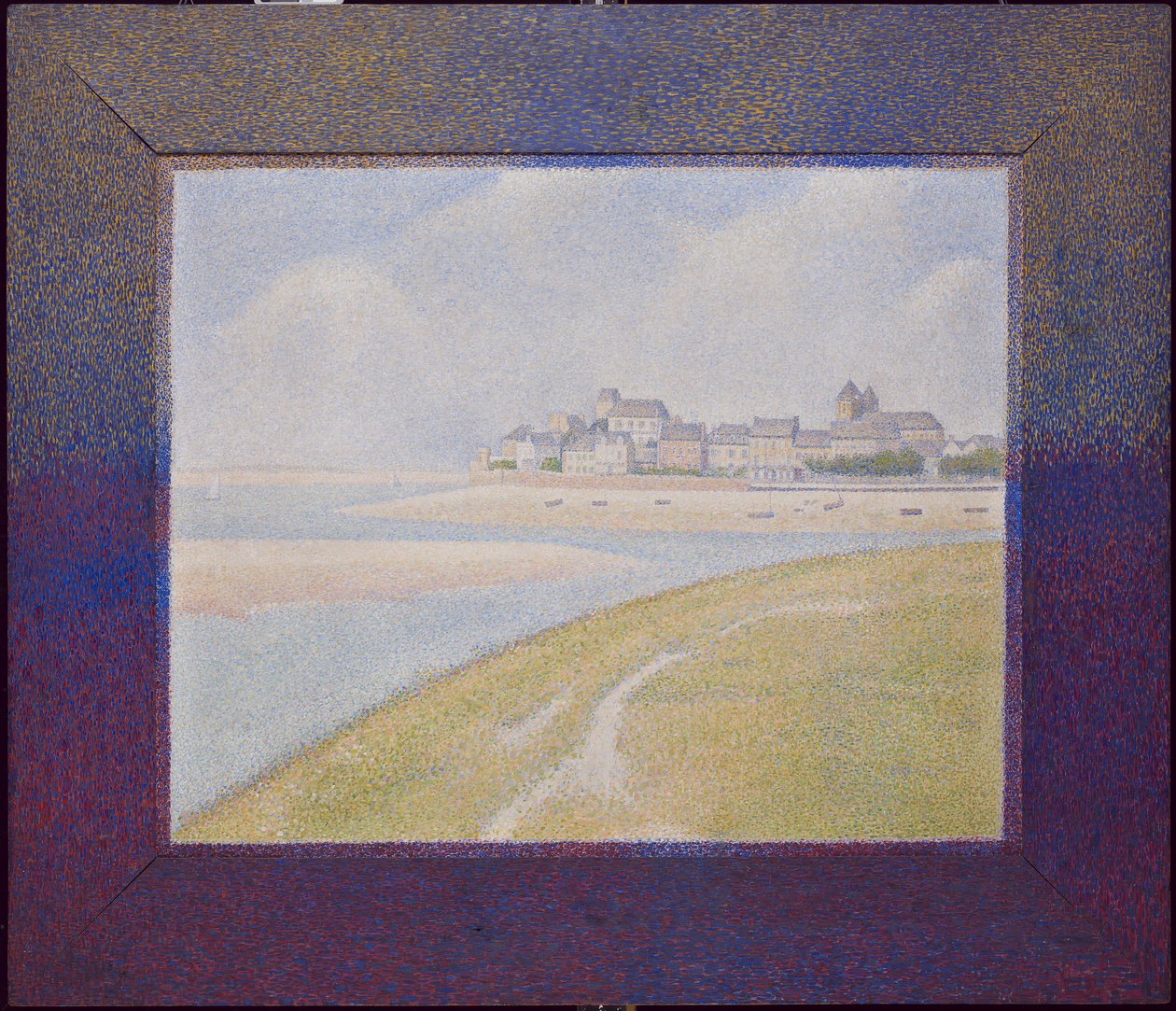 Blick auf Le Crotoy, von stromaufwärts, 1889 von Georges Seurat