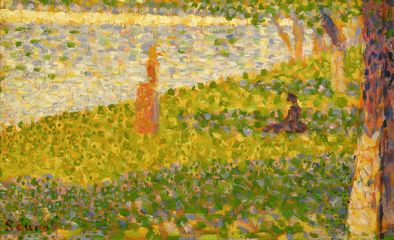 Frauen am Flussufer, Studie für La Grande Jatte, ca. 1885-86 von Georges Seurat