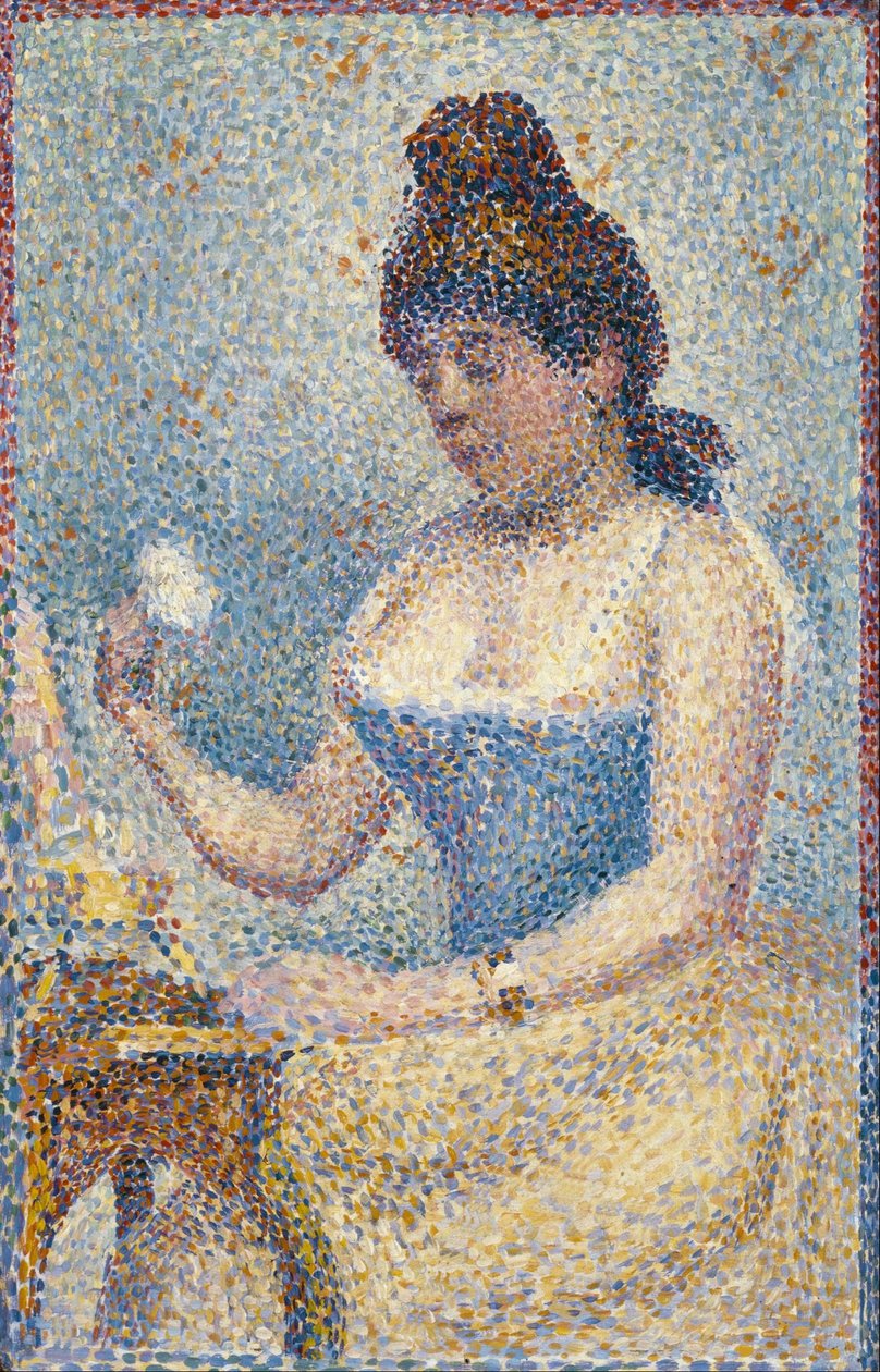 Junge Frau, die sich pudert von Georges Seurat