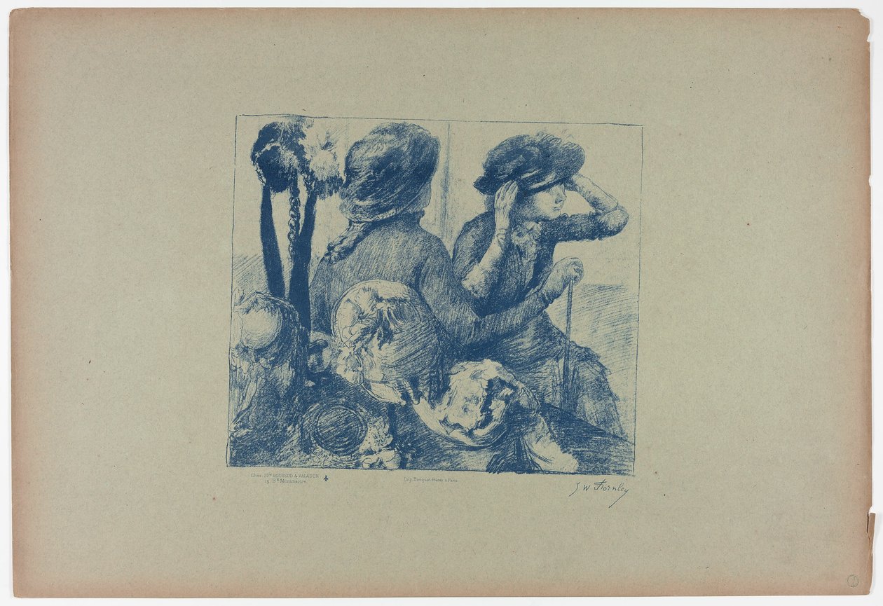 Frauen in einem Hutladen von Georges William Thornley