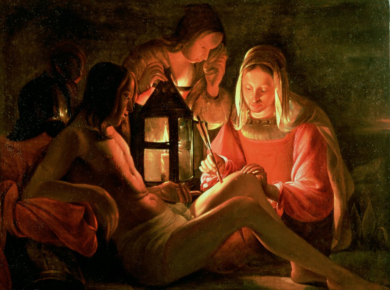 Der heilige Sebastian von der heiligen Frau gepflegt von Georges de La Tour