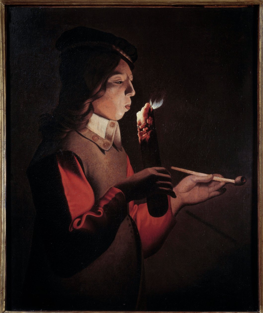 Der junge Raucher. Gemälde von Georges de La Tour (1593-1652) von Georges de La Tour