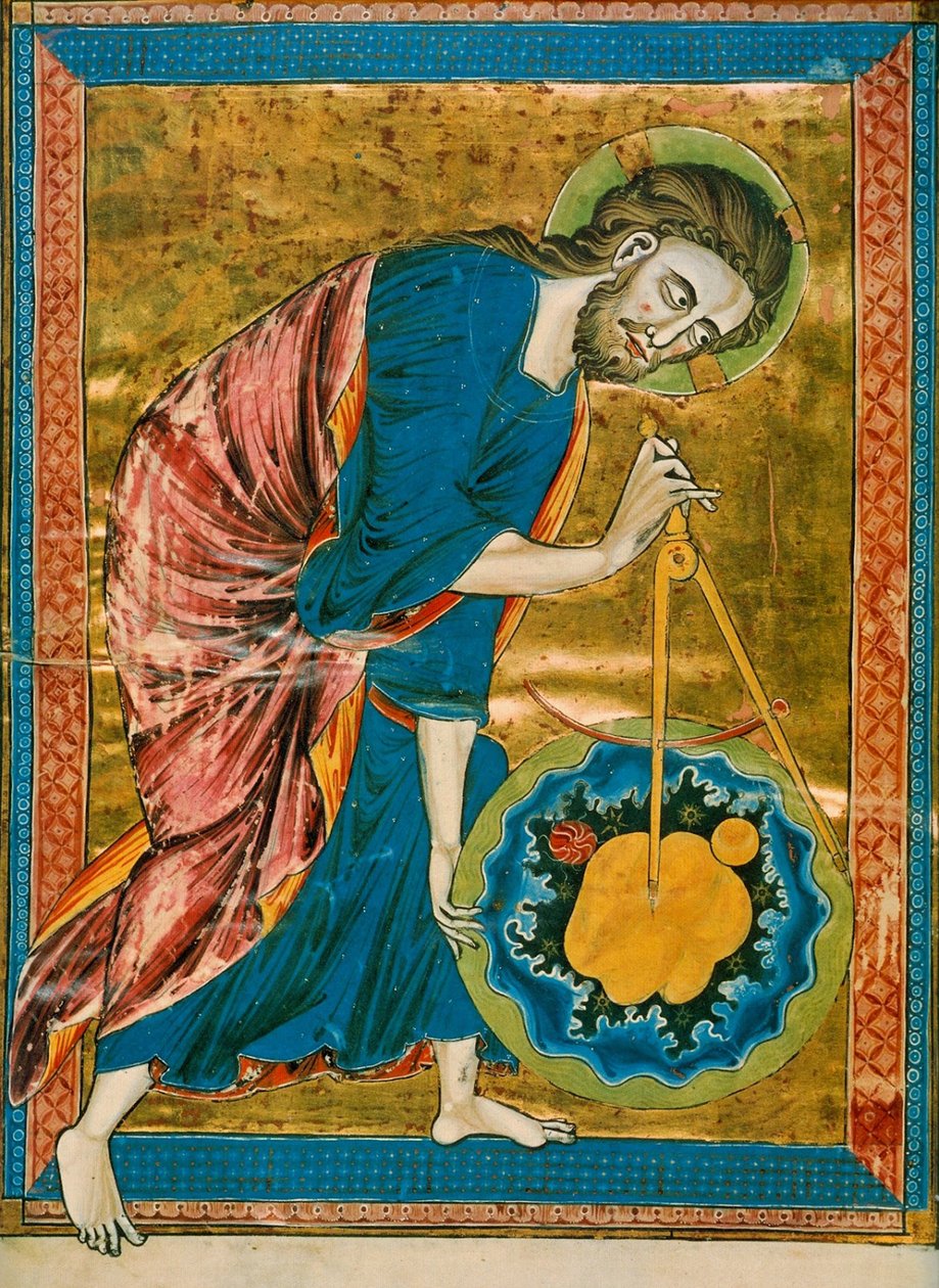 Gott der Geometer, Codex Vindobonensis 2554, circa 1220-1230 von Georgia Levan Ramishvili from Tbilisi