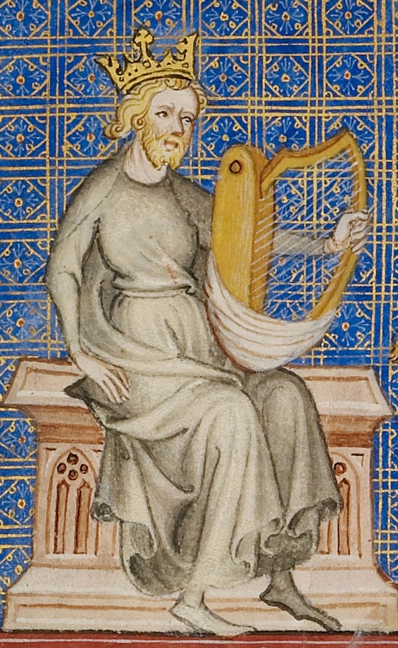 König David mit Harfe von Meister von Jean de Mandeville, 1360-70 von Georgia Levan Ramishvili from Tbilisi