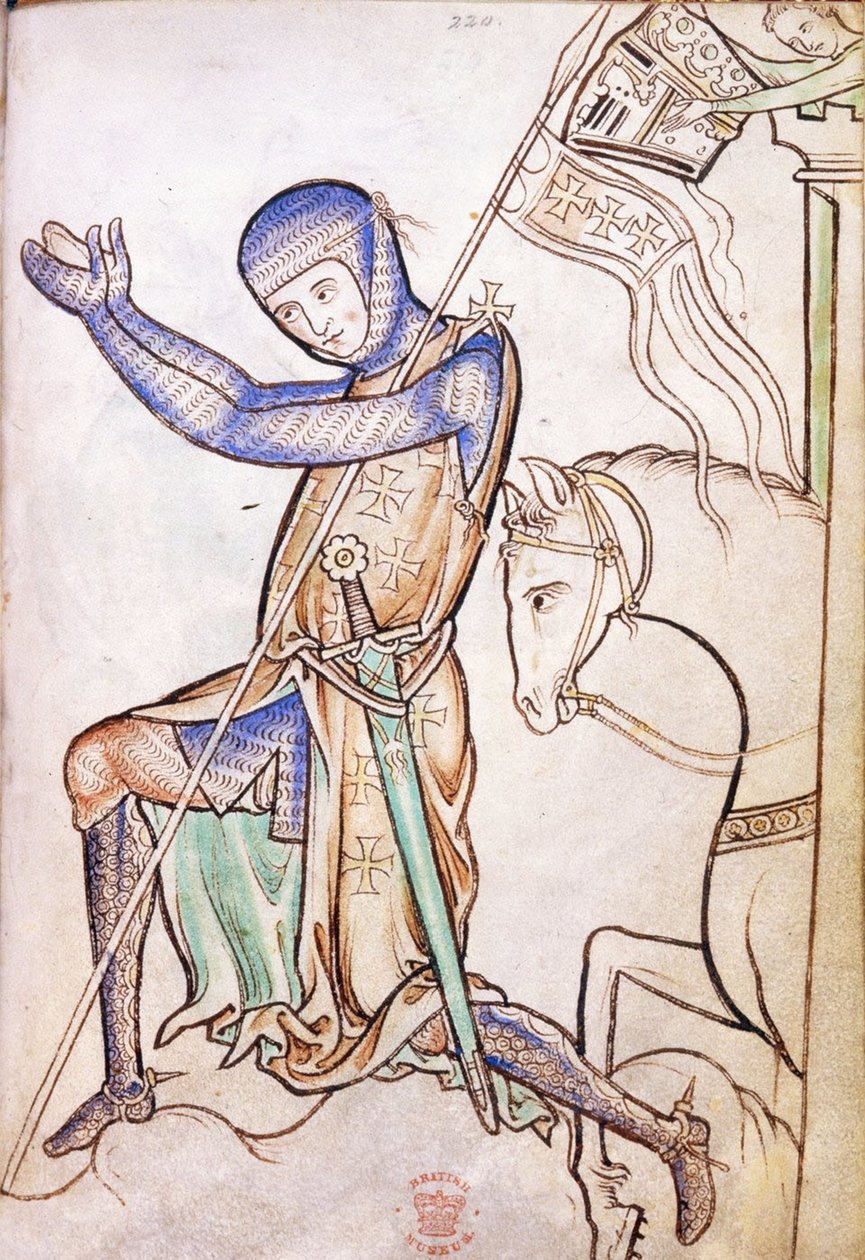 Kniender Ritter aus dem Westminster Psalter, 13. Jahrhundert von Georgia Levan Ramishvili from Tbilisi