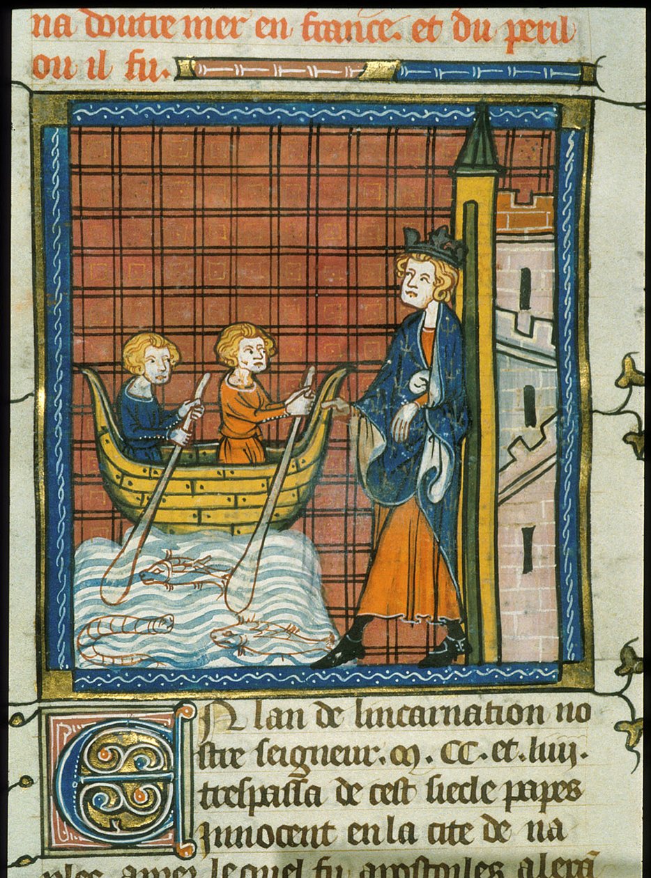 Ludwig IX. segelt nach Frankreich, aus Chroniques de France ou de St Denis, 14. Jahrhundert von Georgia Levan Ramishvili from Tbilisi