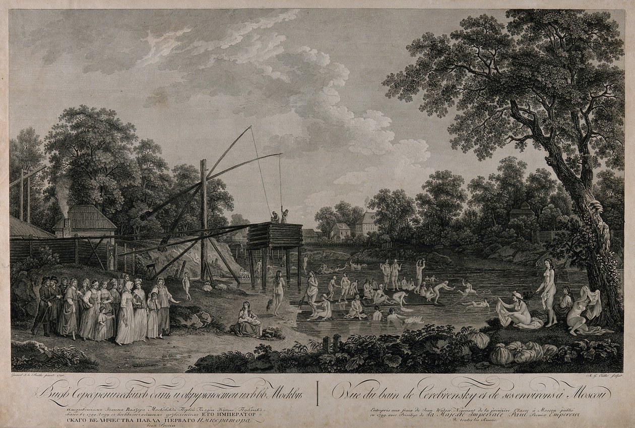 Ansicht der Serebryanichesky-Badehäuser in Moskau von Gerard Barthe de la