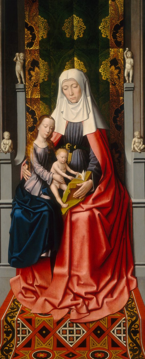 Der Heilige-Annen-Altar: Heilige Anna mit der Jungfrau und dem Kind [mittlerer Flügel] von Gerard David