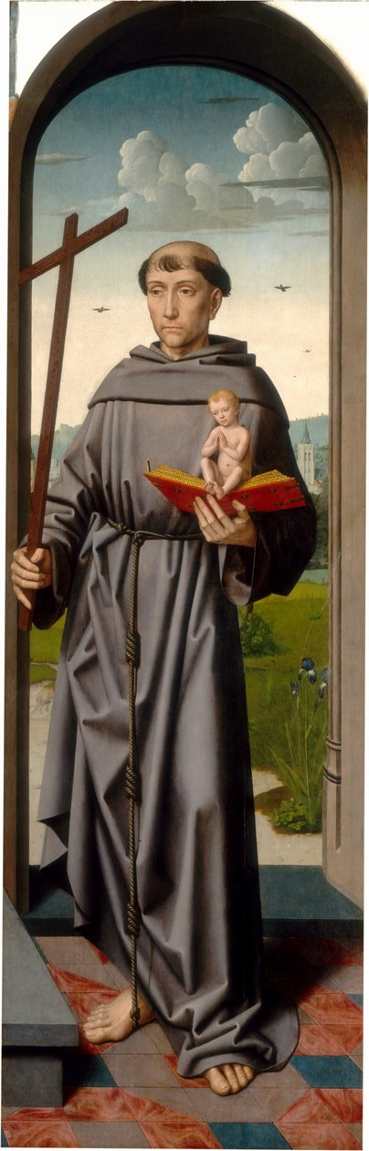 Der Heilige Anna Altar: Heiliger Antonius von Padua [rechtes Panel], ca. 1500-1520 von Gerard David