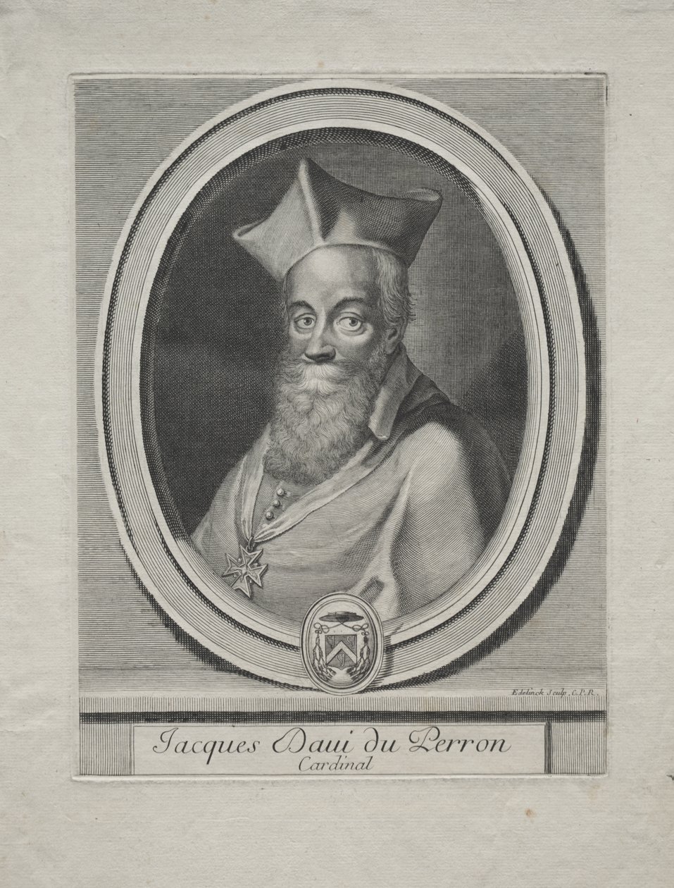 Kardinal Jaques Davey Duperron von Gérard Edelinck