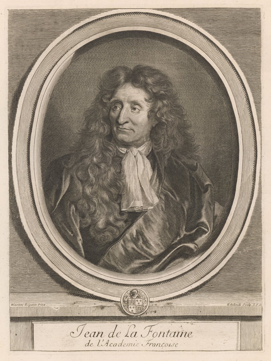 Jean de La Fontaine, aus dem Buch Les hommes illustres..., Bd. I, von Charles Perrault von Gérard Edelinck