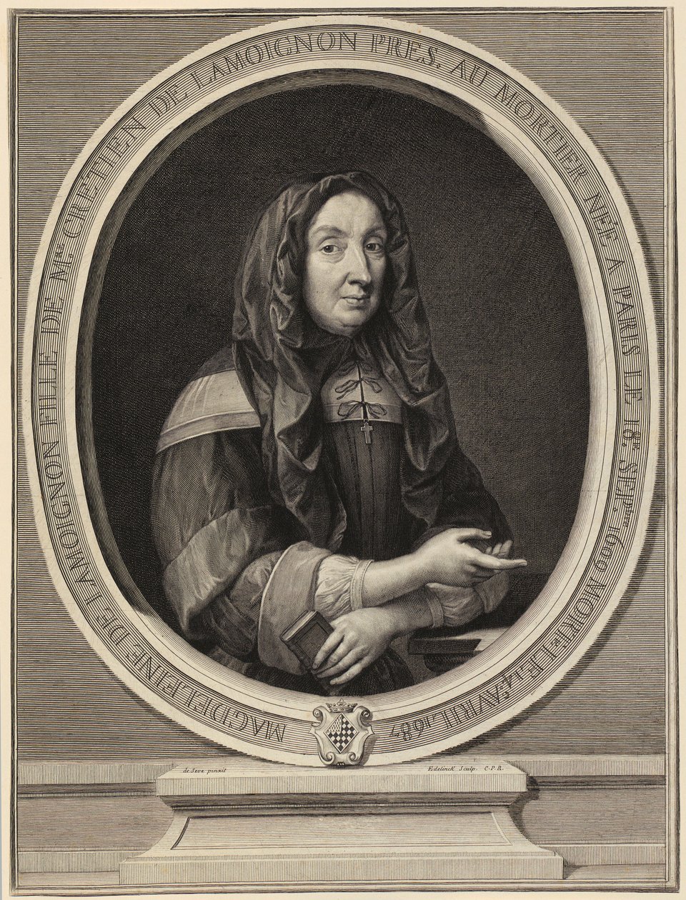 Porträt von Madeleine de Lamoignon von Gérard Edelinck