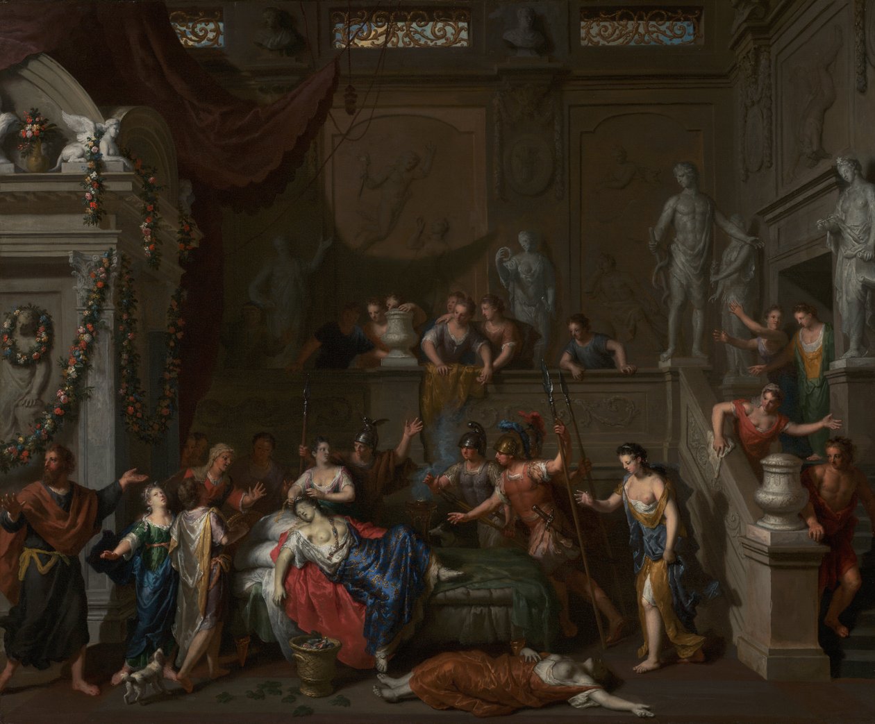 Der Tod der Kleopatra, ca. 1700-10 von Gerard Hoet