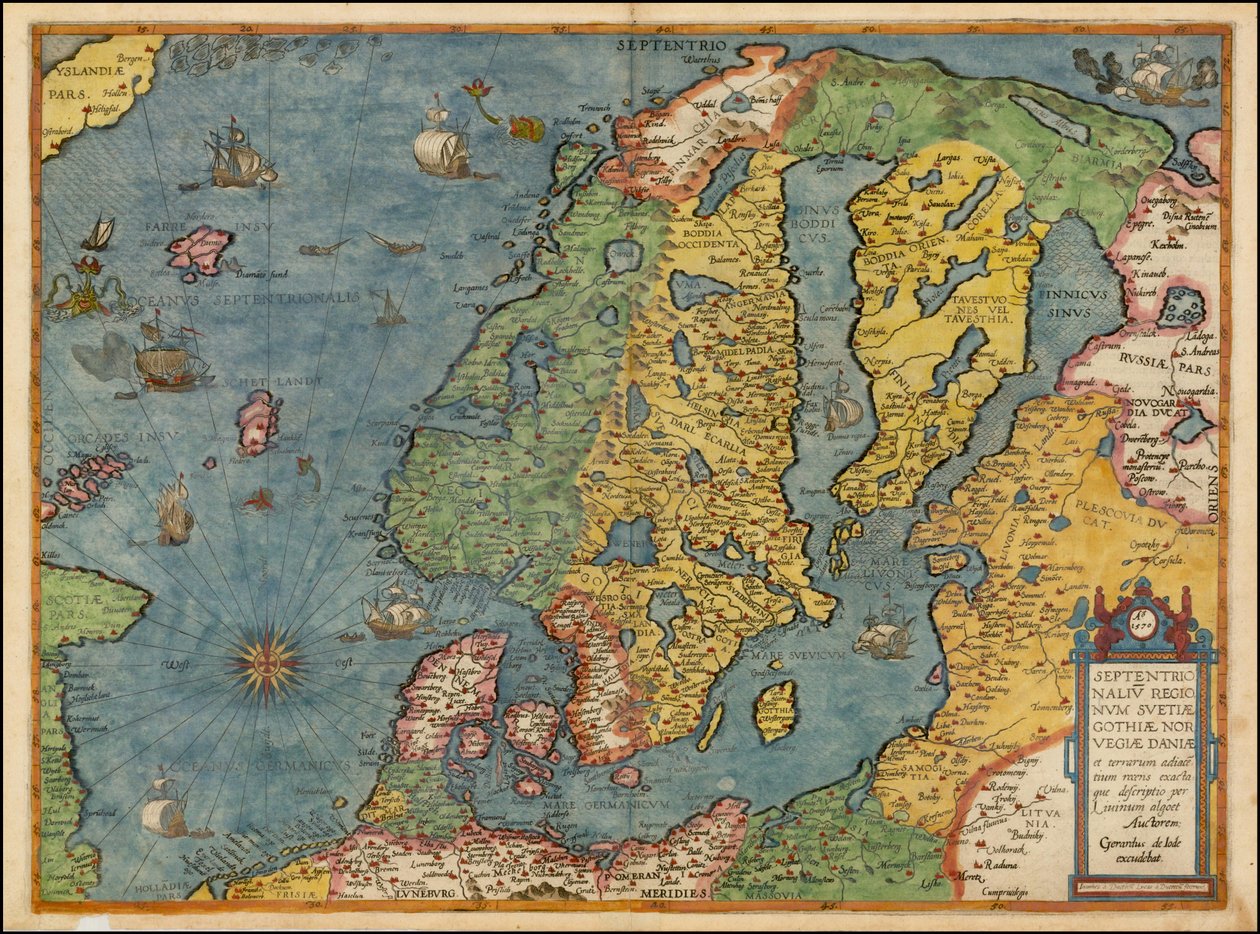 Karte von Nordeuropa, 1593 von Gerard de Jode