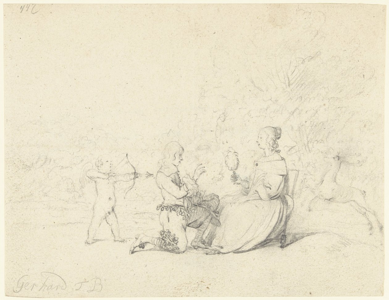 Herr kniend vor einer Dame von Gerard ter Borch (II)
