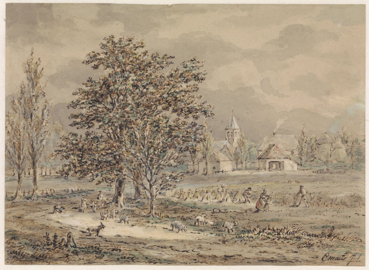 Ansicht des Dorfes Zoelmond von Gerardus Emaus de Micault