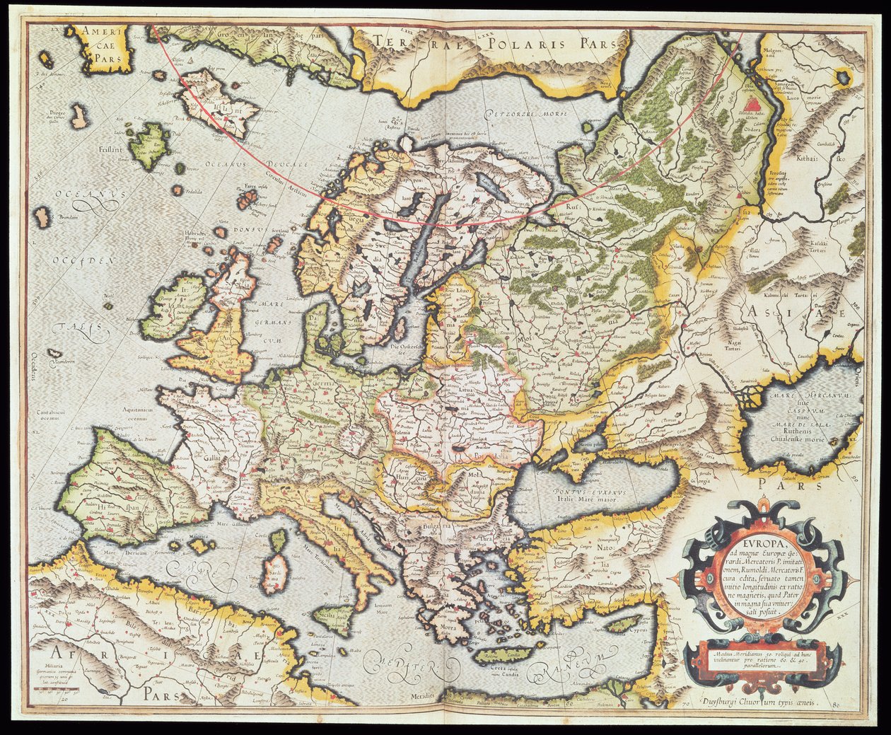 Karte von Europa, ca. 1554 von Gerardus Mercator