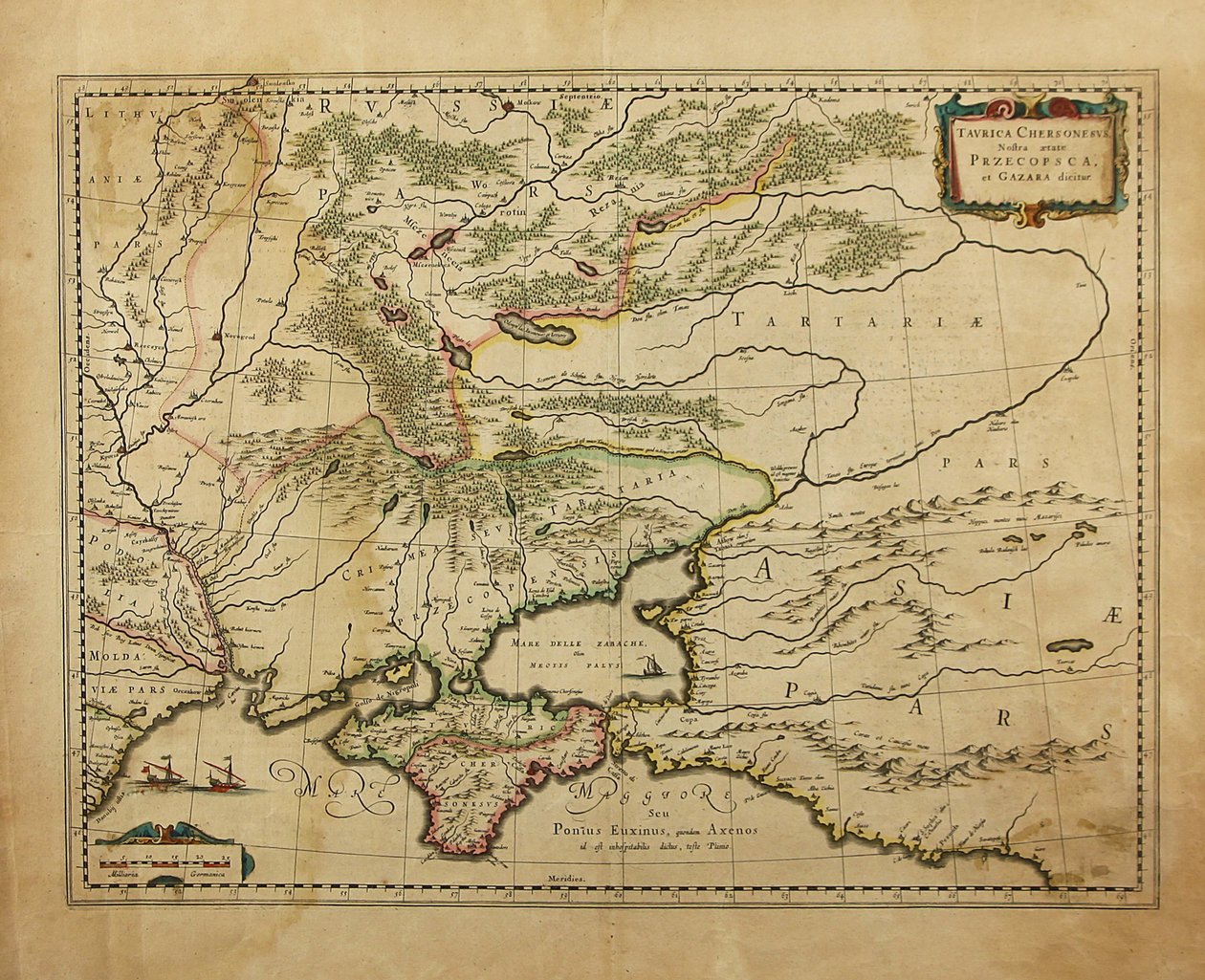 Taurica Chersonesus. Karte der Krim, 1595 von Gerardus Mercator