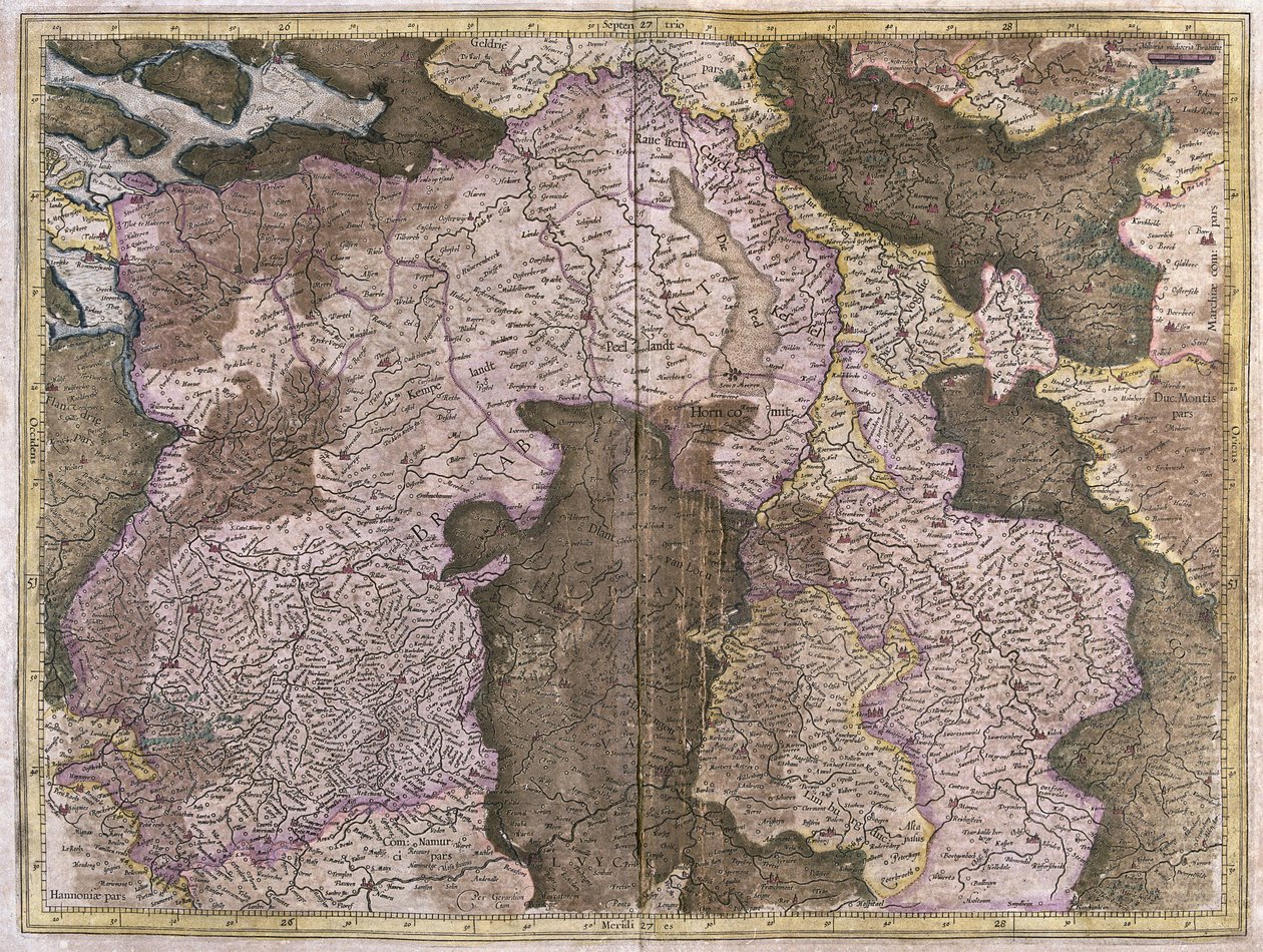 Unbetitelte Karte von Brabant: Belgien und Niederlande (Gravur) von Gerardus Mercator