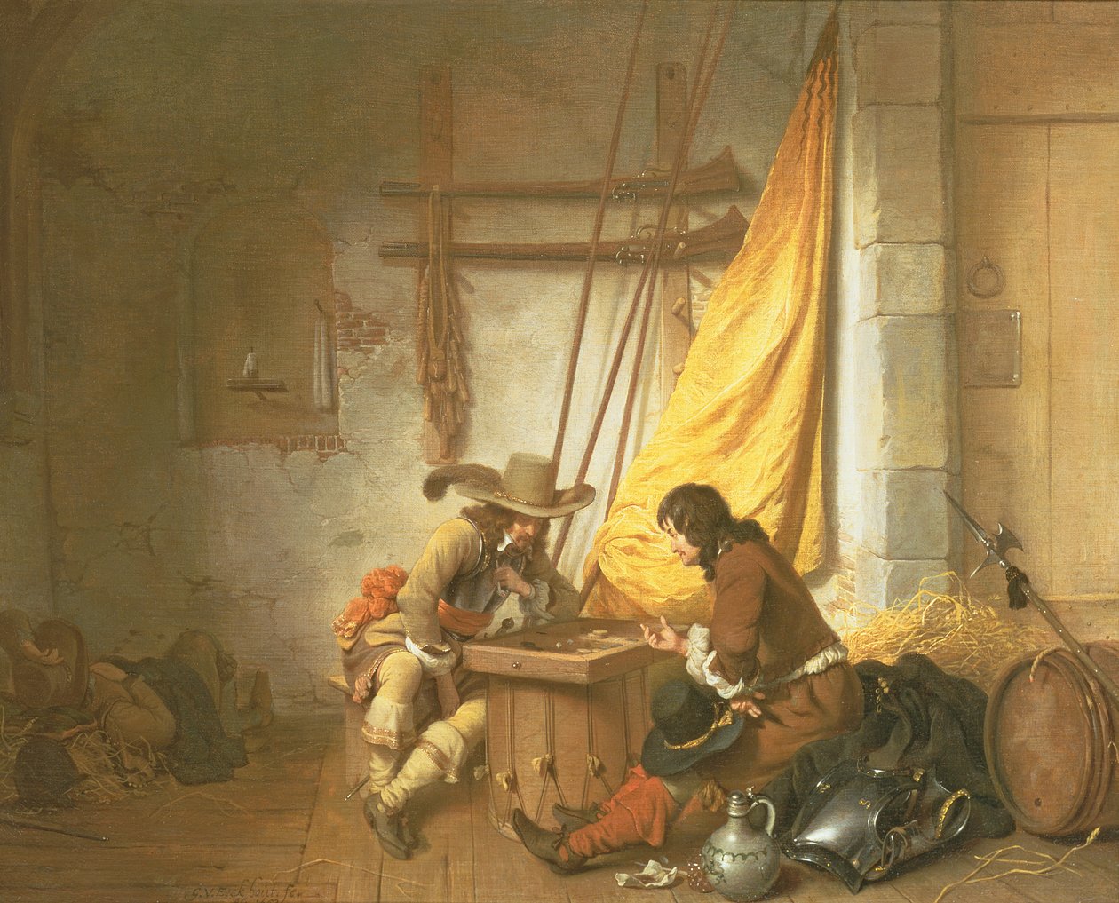 Soldaten spielen Tric-Trac, 1653 von Gerbrand van den Eeckhout