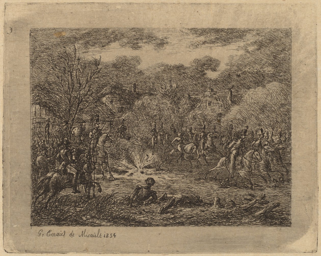 Explosion einer Granate von Gerhardus Emaus de Micault